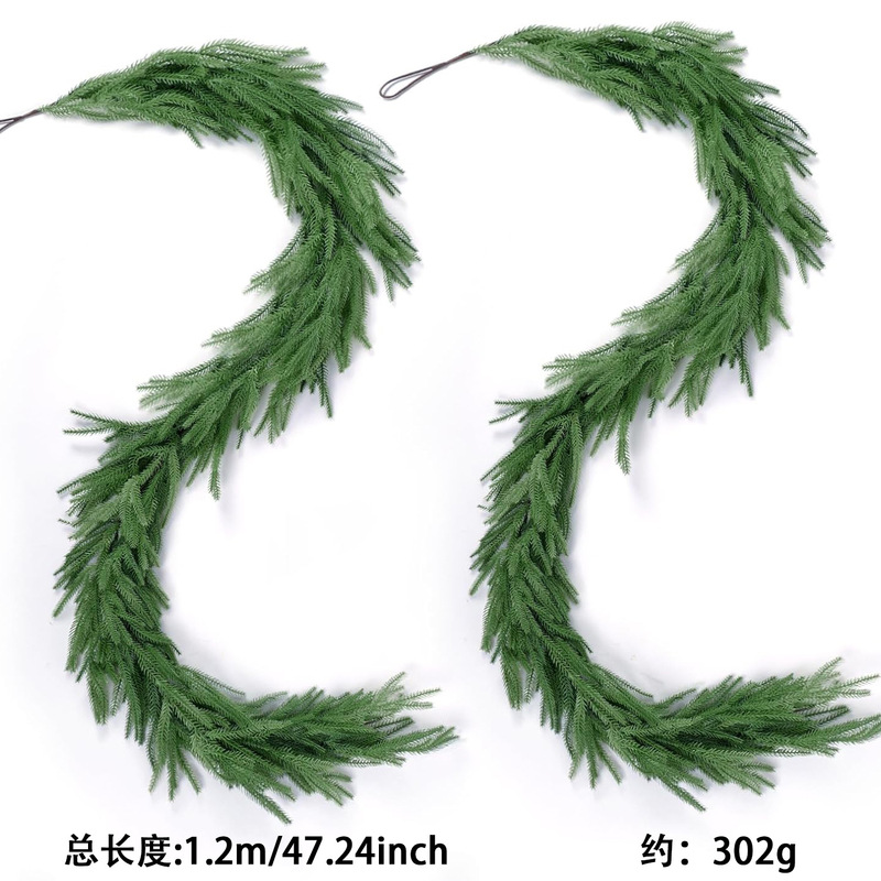 模擬クリスマス壁掛け PE ソフトプラスチック松葉 180 センチメートルフォックス松葉蔓家の装飾クリスマス緑の植物|undefined