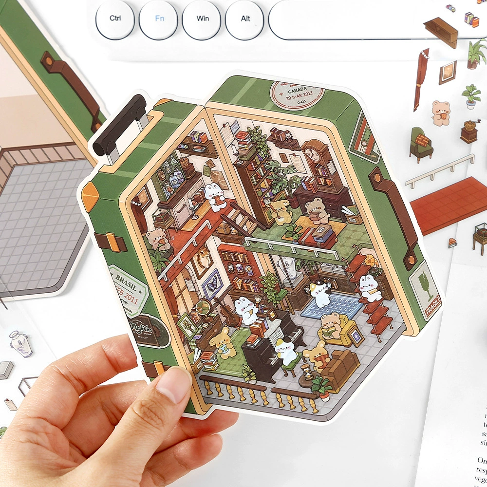 Пет 2.5D sticker book (Infeel.Me) — миниатюрные 3D сцены, много сцен, учебник блогера