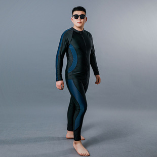 Swimsuit Suit for Men Plus Size Plus Size 150kg Long-Sleeved Pants Hot Spring Diving Anti-Embarrassment Swimming Training for Men