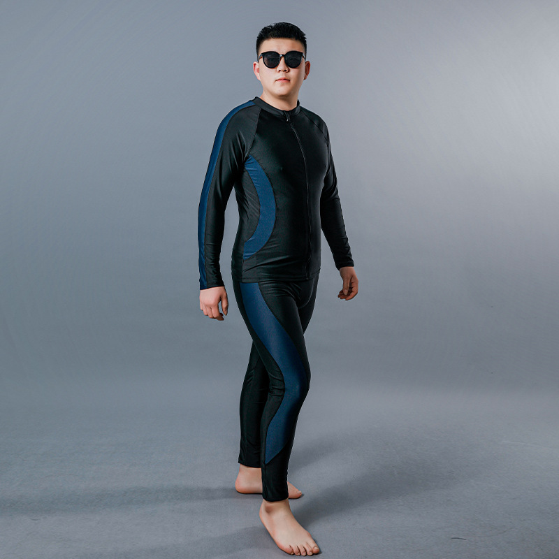 Swimsuit Suit for Men Plus Size Plus Size 150kg Long-Sleeved Pants Hot Spring Diving Anti-Embarrassment Swimming Training for Men