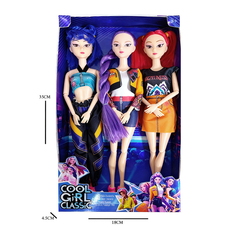 Full Set of Cross-Border New K-Pop Hunter Girl Group Doll Lumimila Zoe Cross-Border Thickeneded Color Box Toys Wholesale