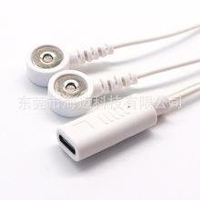 定制USB CF一拖二3.5磁吸电极扣导联线  理疗仪动态理疗线 热疗线