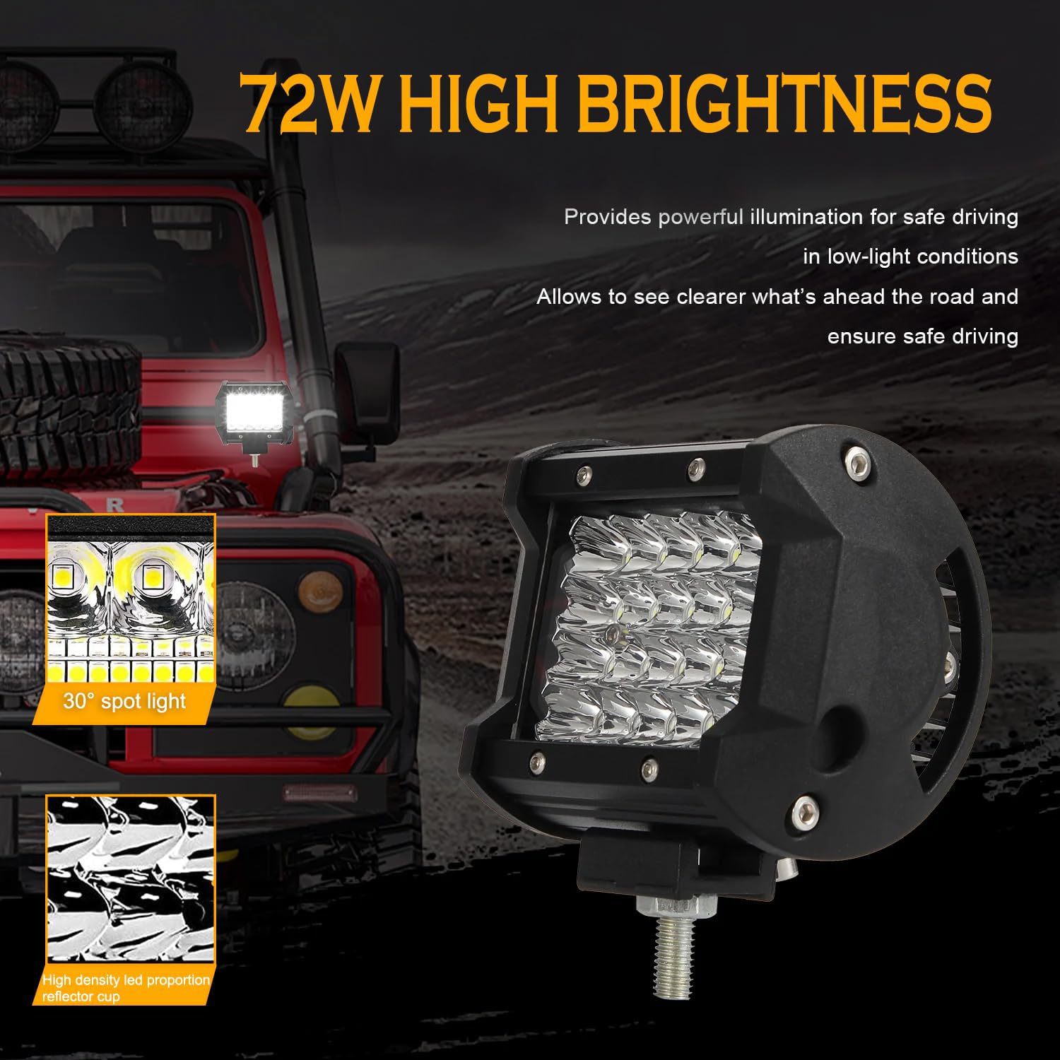 Auto LED lámpara de trabajo Spotlight LED lámpara de automóvil 4 pulgadas 4 filas 200w lámpara de trabajo condensada lámpara de barra LED