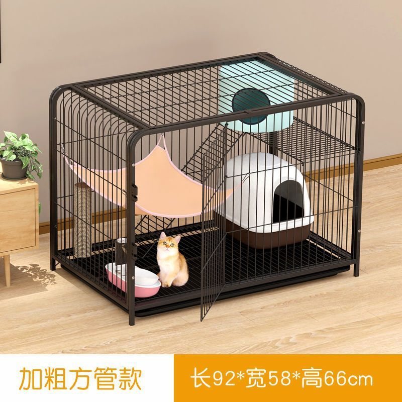 猫ケージ、トイレ付き家庭用猫ヴィラ、一体型小型2階建て猫ハウス、猫ハウス、猫の巣、広いフリースペース|undefined