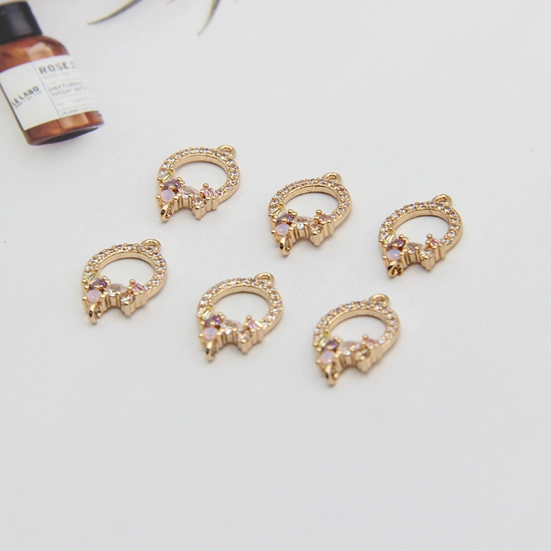 Accessory, copper accessories, earrings flower-shaped, pendant, necklace, material, micro incrustation
