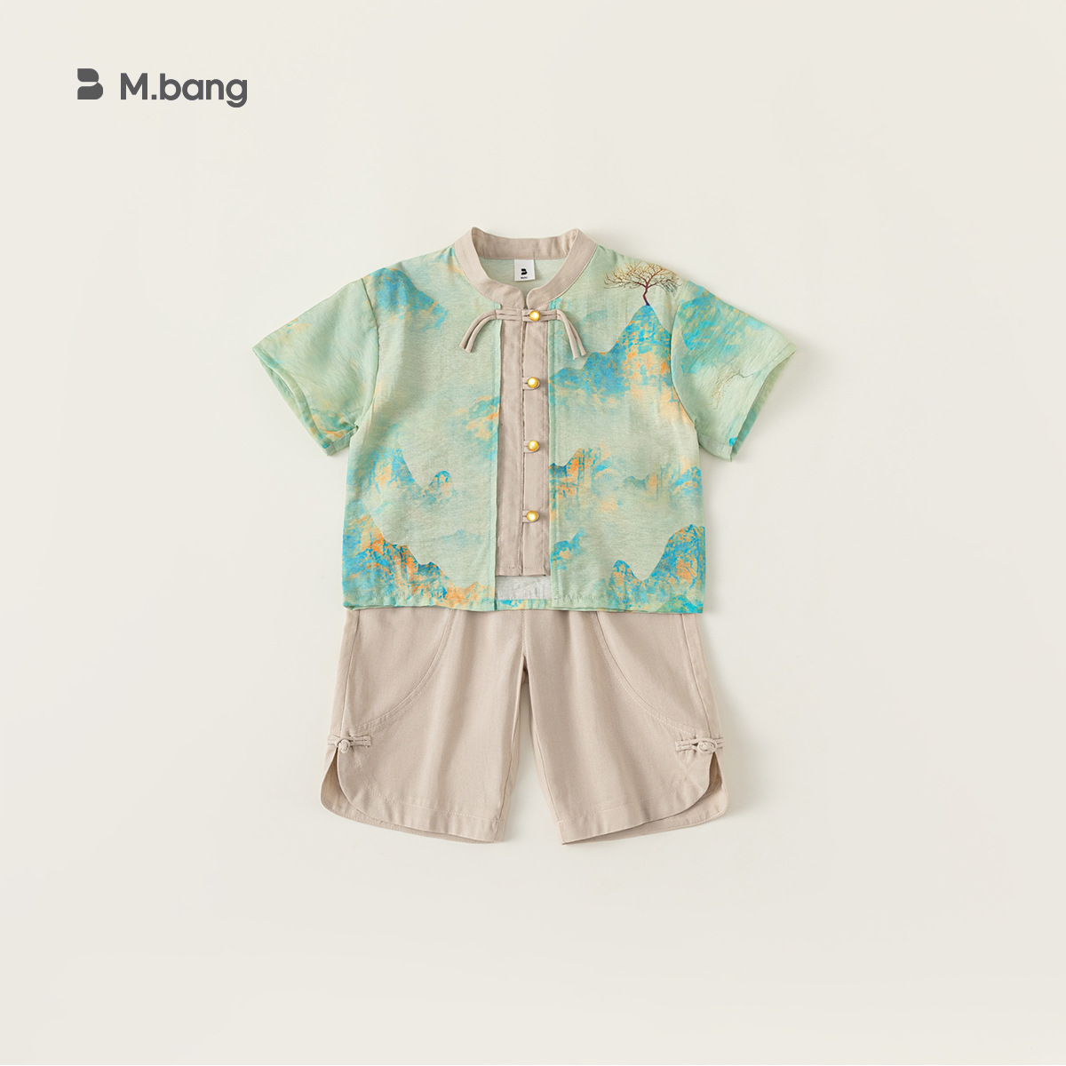 Bangchoan ropa para niños Hanfu dos piezas set de verano antiguo estilo Tang vestido tinta set de niños ropa de bebé image 8