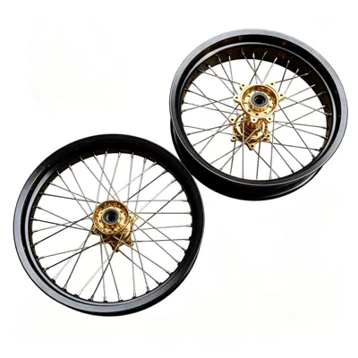 Long Ji Feng modified front 2.50-17 — Motorcycle wheel hub - front-and-rear-wheel-hubs-are-gold-colored