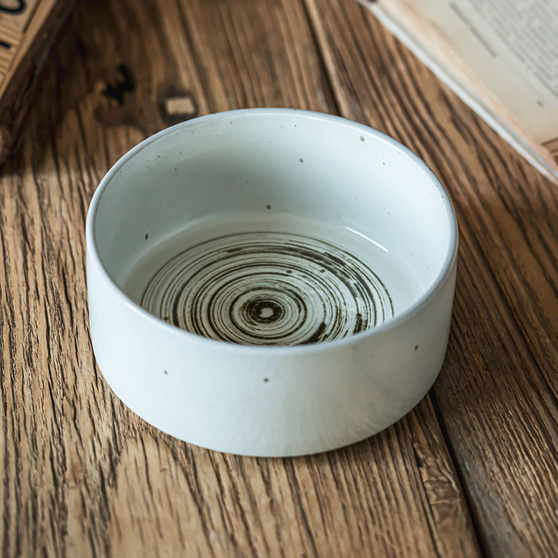 Ensaladera de cerámica de estilo retro japonés, tazón pequeño para el hogar, tazón redondo, tazón de vajilla recto, tazón de fideos para el desayuno, tazón de postre al por mayor