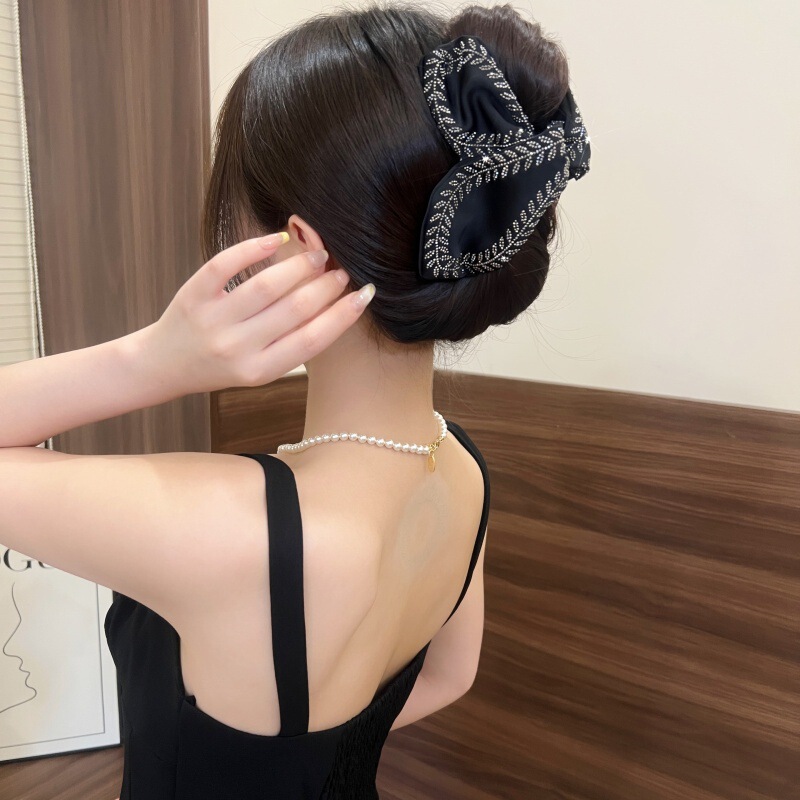 小众设计叶片麦穗鲨鱼夹韩版闪钻轻奢气质抓夹大号发量蝴蝶结发夹|undefined