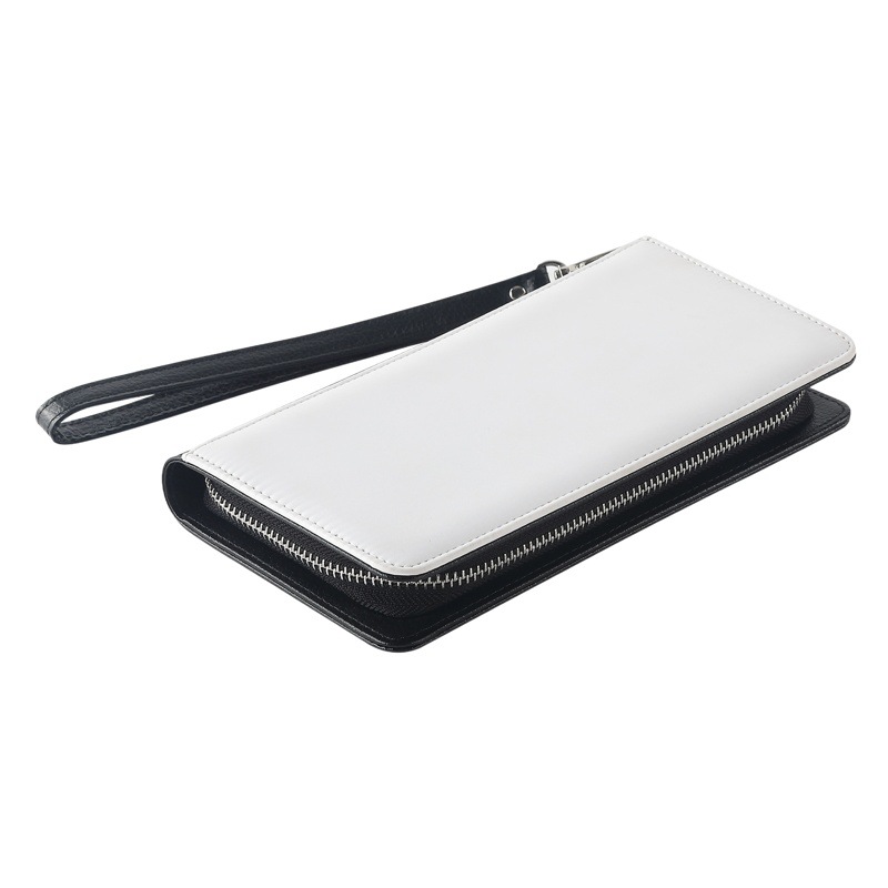 Suministro directo de fábrica, transferencia de calor, sublimación, billetera larga con cremallera en blanco, billetera de gran capacidad para hombres y mujeres en stock