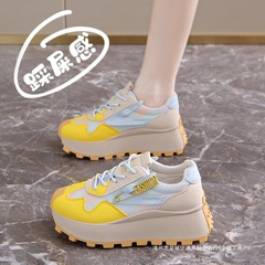 多巴胺老爹鞋女款2025新款夏季厚底透气松糕运动鞋小众设计感女鞋