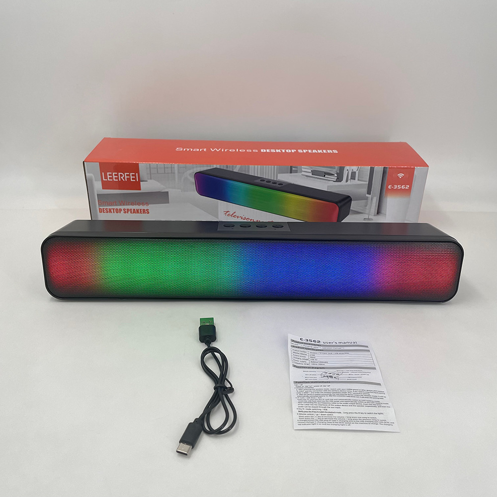 Altavoz Bluetooth LED colorido Barra de sonido calentador altavoz inalámbrico subwoofer ordenador Cable Audio RGB color Luz