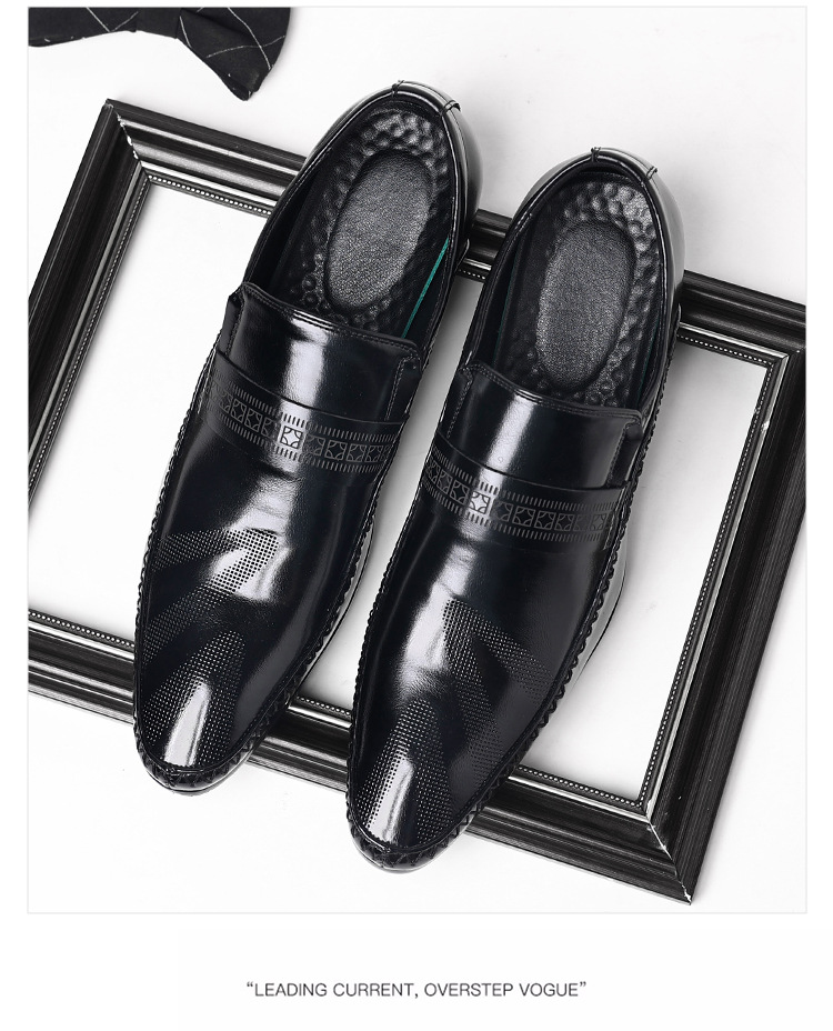 Leather shoes men's summer new breathable new business formal men's casual shoes_voghion.com