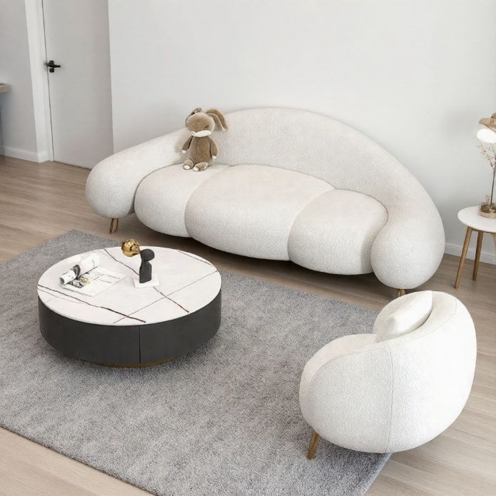 2025 New Ins Fengyunduo Sofa Cream White Leisure Sofa Small Apartment Living Room Hotel Sofa Set