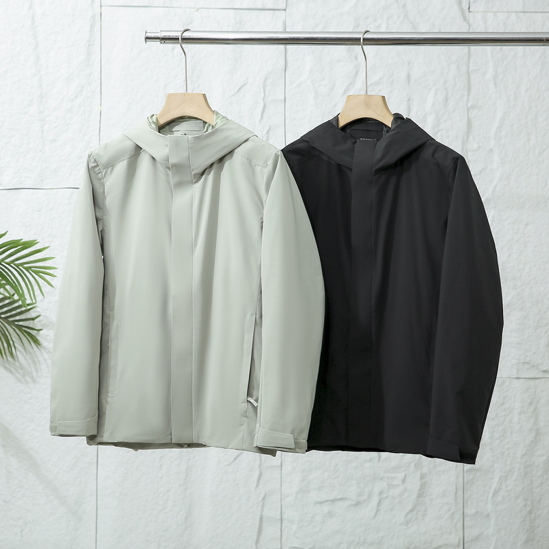 2024 Little D Autumn Men's Urban Commuting Seamless Glue Autumn Hooded Outdoor Sports Soft Shell Jacket