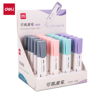 Deli A936 Erasable Magic Pen Large Capacity Student Flat Head Pen Word Erasable Pen Stationery Wholesale