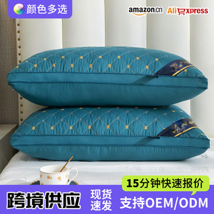 Homestay Hotel Pillow Pair of Feather Velvet High Resilience Pillow Core Household Adult Single Neck Pillow to Help Sleep Pillow Core