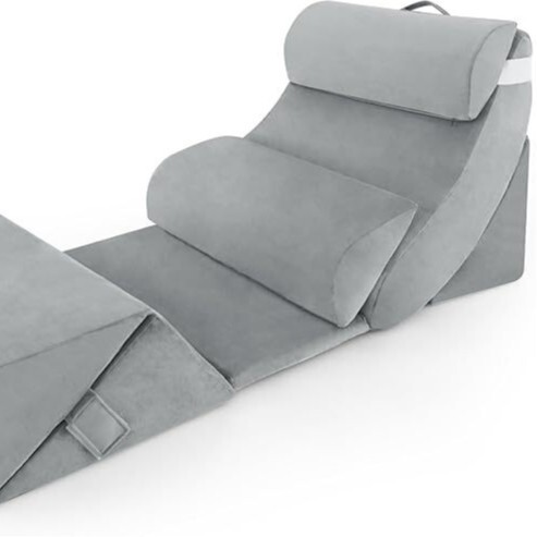 Memory Foam Combination Backrest for Elderly Care, Semi-Reclining Triangle Pillow, Reclining Mattress Seven-Piece Set Memory Foam Combination Backrest for Elderly Care, Semi-Reclining Triangle Pillow, Reclining Mattress Seven-Piece Set