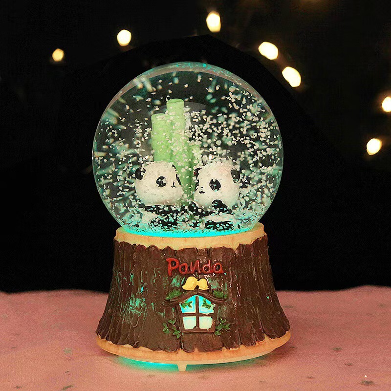 Back-To-School Season Lavender Bear Crystal Ball Music Box Music Box Creative Birthday Gift Resin Ornaments Kidsren's Gift