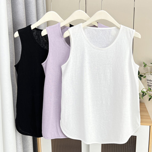 Plus Size Women's Summer New Style Simple Casual Retro Thin Snowflake Cool Cotton Vest 100kg Top 7429