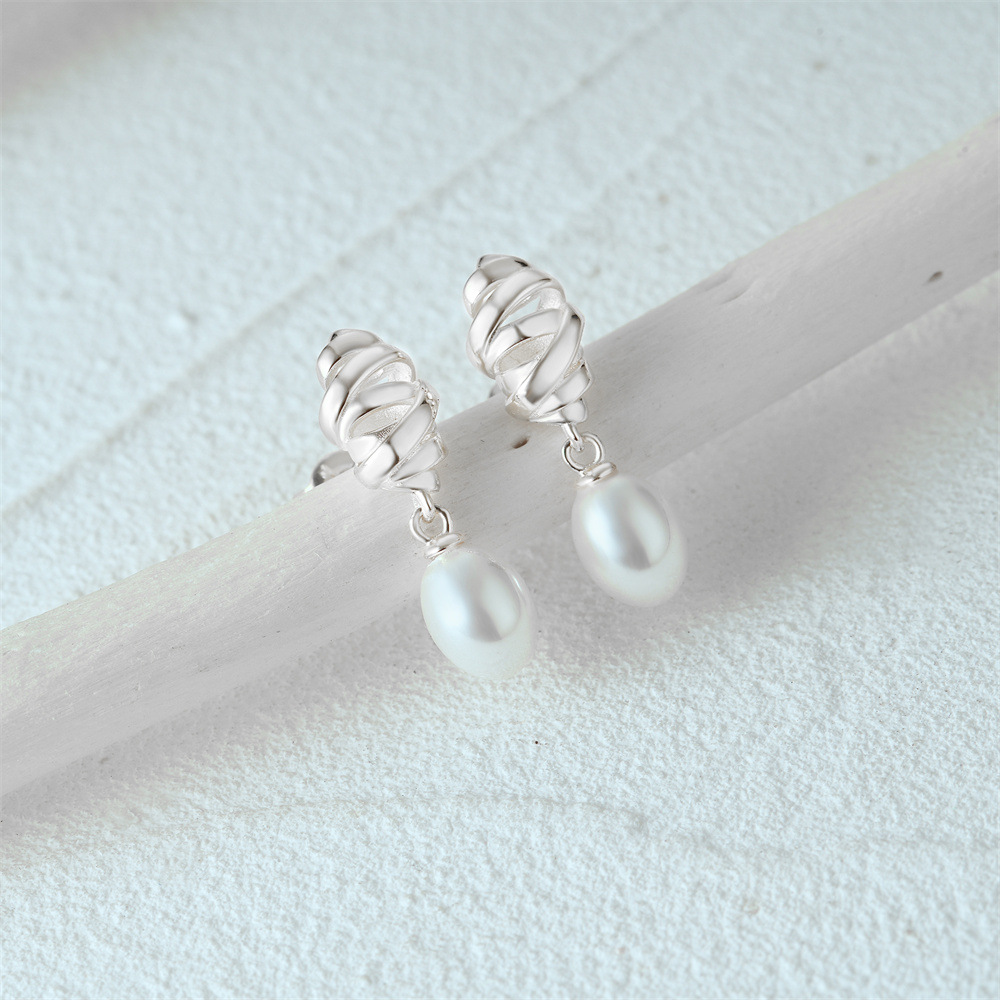 1 Pair Elegant Snowflake Plating Sterling Silver Drop Earrings display picture 57