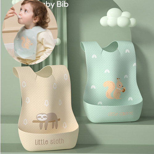 Wholesale Disposable Baby Food Pouch with Thick Waterproof Bib Portable Eating Anti-Dirt Children's Bib