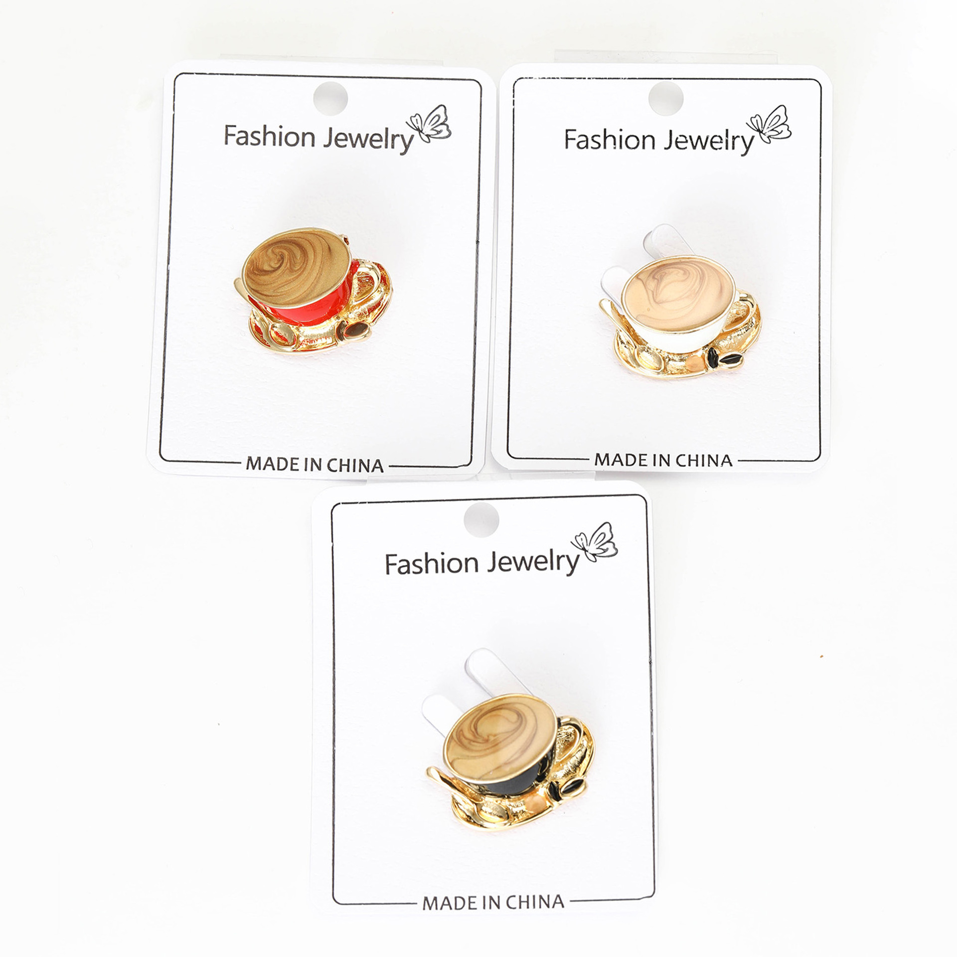 New Exquisite Creative Alloy Enamel Coffee Cup Brooch Personalized Creative Women's Clothing Corsage Jewelry Pin