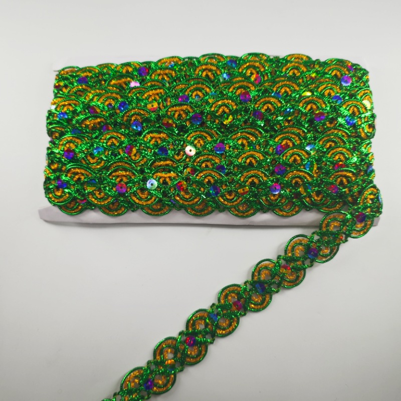 Hojas de colores, pagoda pequeña, lentejuelas, encaje, bricolaje hecho a mano, accesorios de vestuario étnico, accesorios de vestuario de escenario, espiga colgante