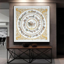 现代轻奢爱马仕丝巾挂画样板房间客厅装饰画美式玄关玄幻墙面壁画