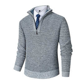 年新款男士开衫加厚外套图片亚马逊必卖男士开衫浅灰色