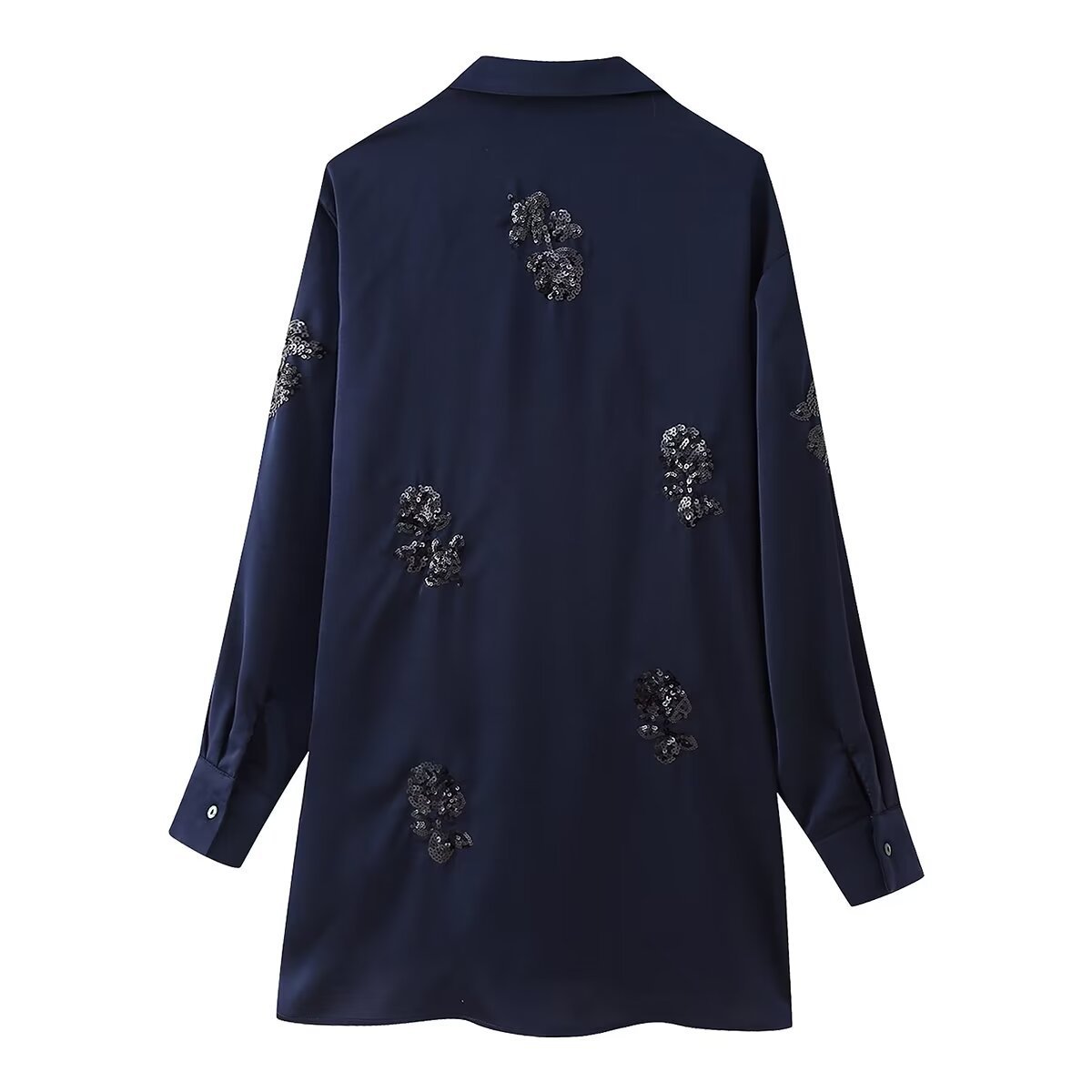 Dámske oblečenie, letná novinka 2024, sako s dlhými nohavicami a perleťovou ozdobou_voghion.com