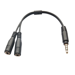 Mobile phone karaoke microphone couple adapter mobile phone singing karaoke line 3.5mm one and two aux audio line