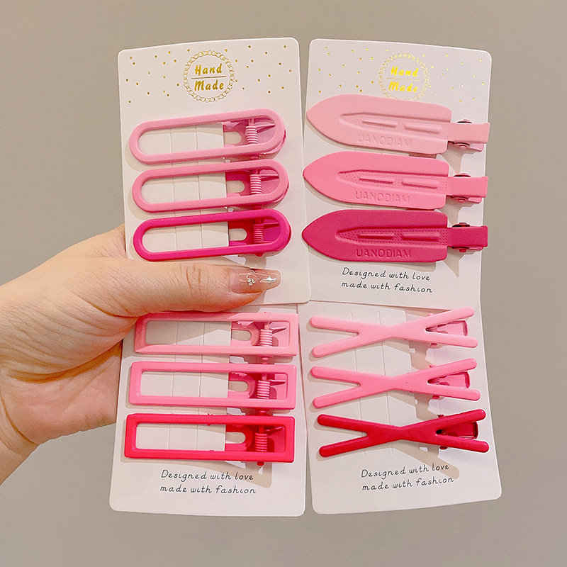 Pin de pelo de verano de dopamina rosa de alto nivel de sensación de frangeo un clip de pelo de frente acabado de pelo de broche adorable adornamiento para el pelo