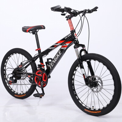 TENGKE变速山地自行车/碟刹减震山地车男女学生骑22寸自行车|ru