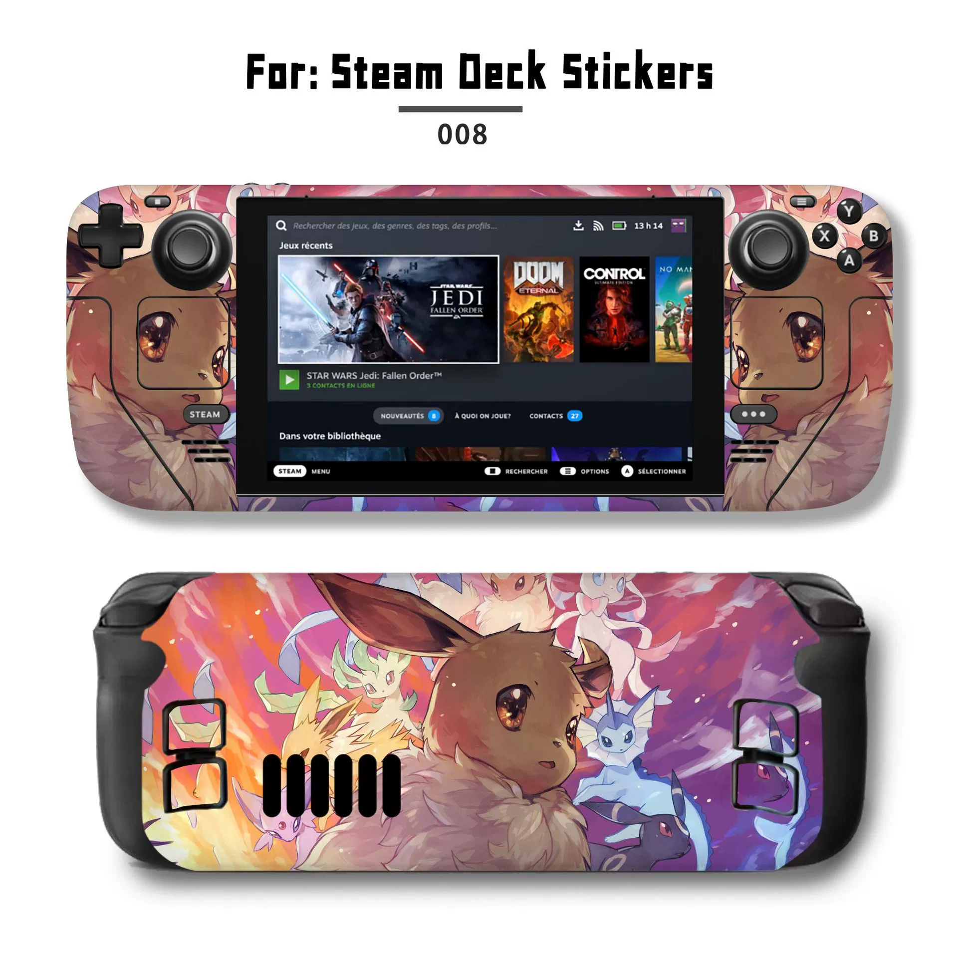 Подходит для наклейки Steam Deck, наклейка на Steam Deck Patch, Steam Panda, вручную, персональный пиксель