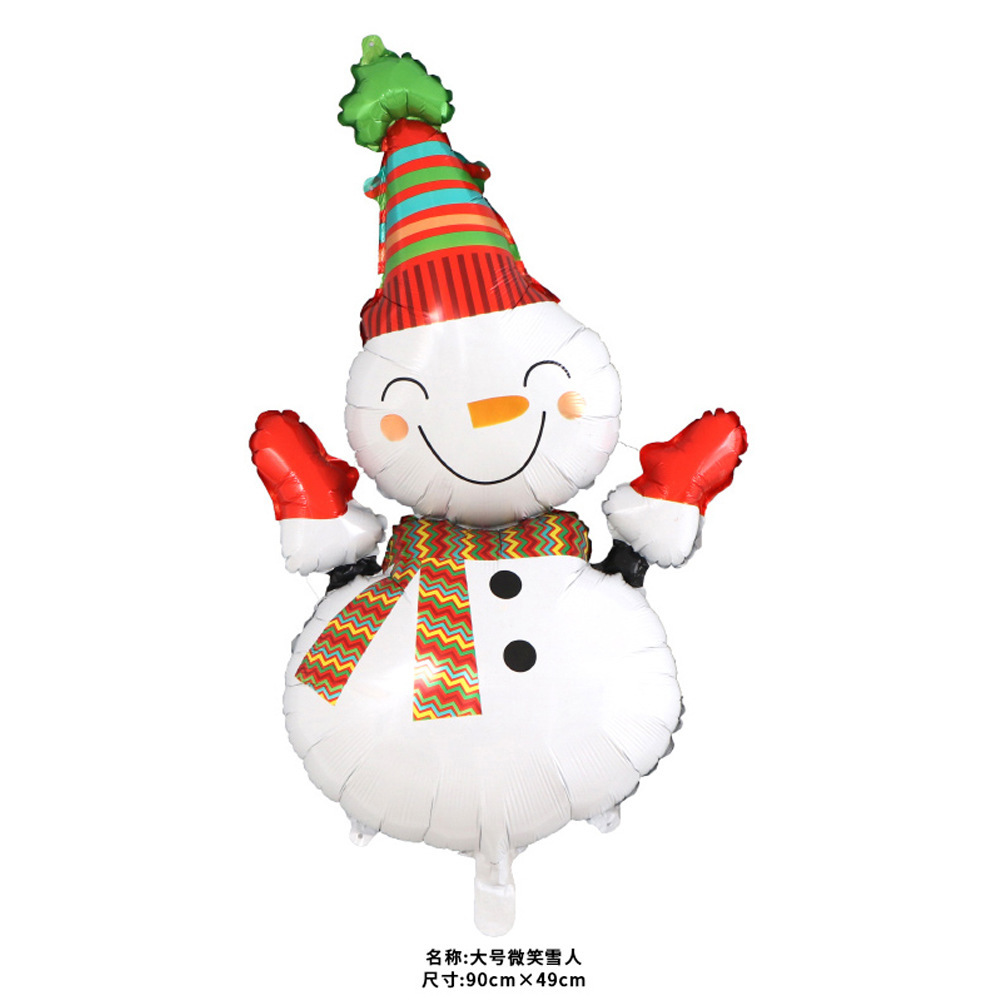 Navidad globo dibujos animados Papá Noel muñeco de nieve alce árbol de Navidad decoración del centro comercial globo de aluminio al por mayor