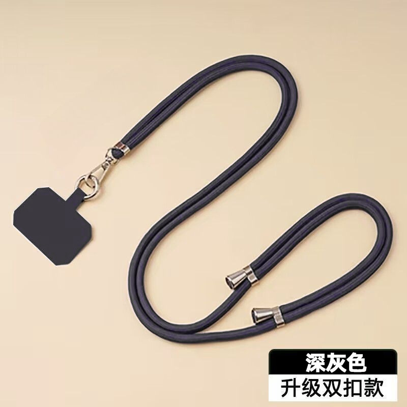 携帯電話のストラップは首のストラップを掛けます。|undefined