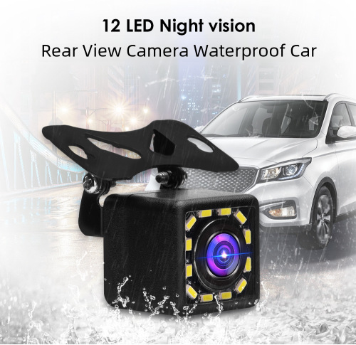 Cross-border wholesale car rearview CCD camera with backup image night vision 12 LED lights car camera