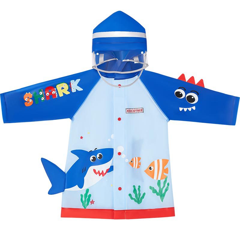 KK Árbol Niños impermeable niños y niñas poncho de doble ala ropa a prueba de lluvia kindergarten bebé con mochila dinosaurio