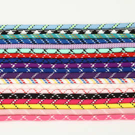 7MM彩色编织绳涤纶条纹圆绳超吸睛多色耐磨DIY多用途辅助材料