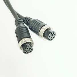 航空插头连接器10p公母注塑成型倒车影像车载视频线