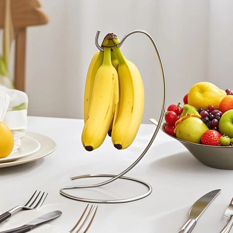 Stainless Steel Banana Hanger Household Fruit Plate Hanging Reject Banana Green Creative Home Decorative Desktop Ornaments