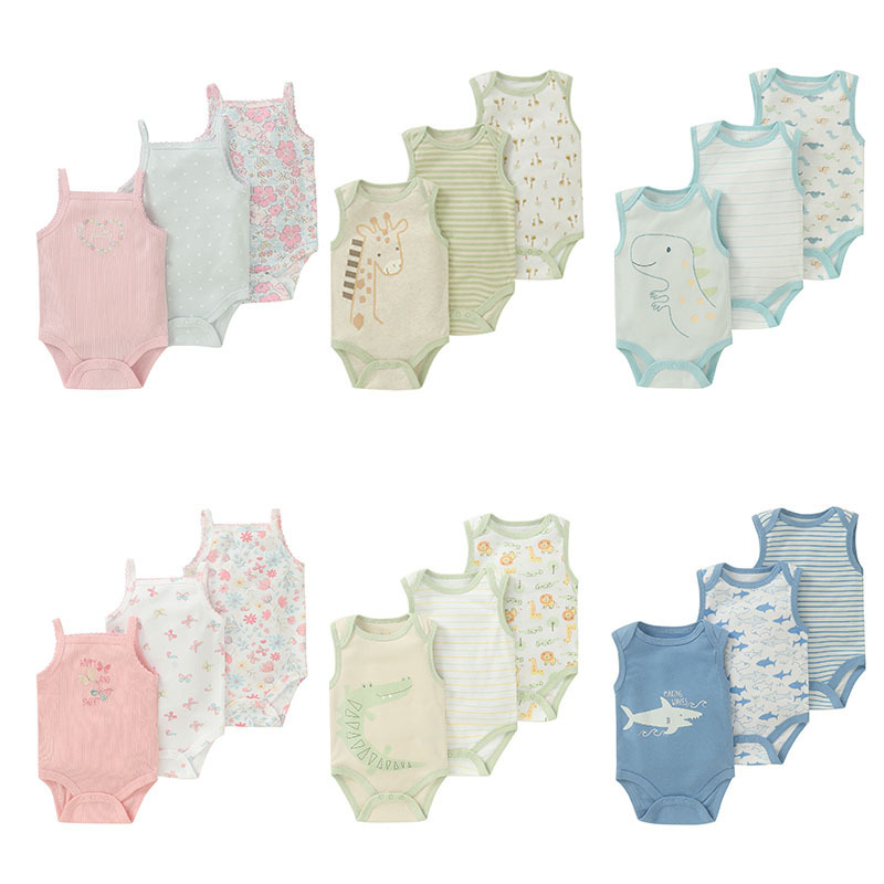 Summer Baby Sleeveless Vest Romper, Cute Unisex Baby Jumpsuit Set Summer Baby Sleeveless Vest Romper, Cute Unisex Baby Jumpsuit Set