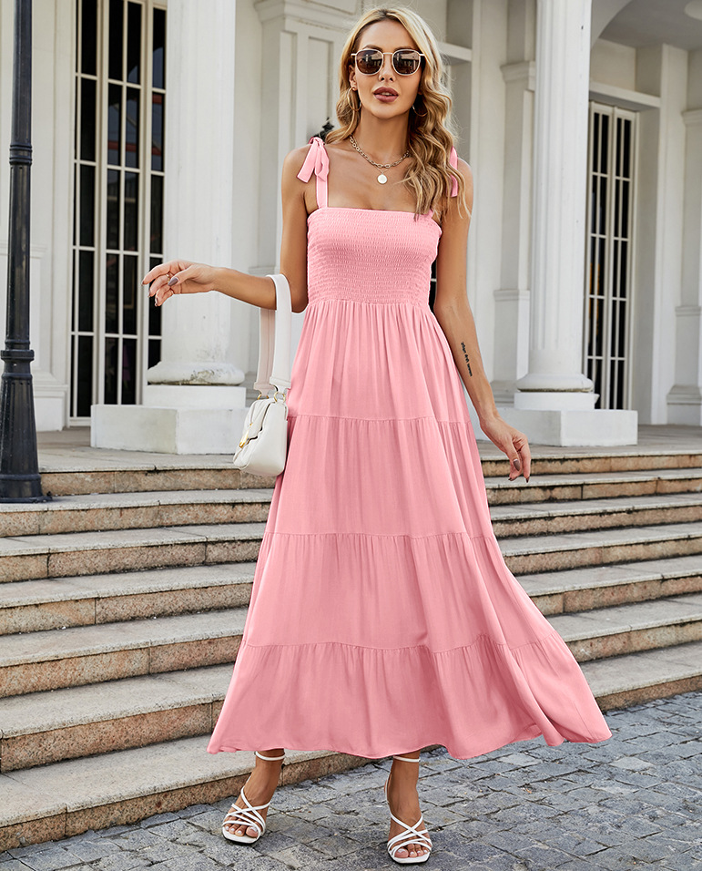 259g Weight Maxi Long Dress Dress Length Type Sleeveless Sleeve Length Regular Dress Dresses Type Regular Sleeve Sleeve Type Polyester Fabric Type High Waist Waist Line Daily Occasion Strap Neckline Regular Fit Fit Type Printing, Polka Dots Pattern Summer, Spring Season Women's Gender Elegant Style Wholesale Women's Elegant Printing Polka Dots Daily Strap Sleeveless Regular Dress 13