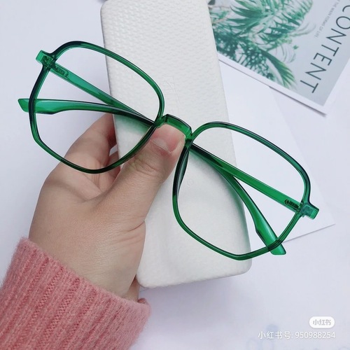 New internet celebrity polygonal glasses frame trendy large frame anti-blue light glasses Xiaohongshu same style finished product myopia wholesale