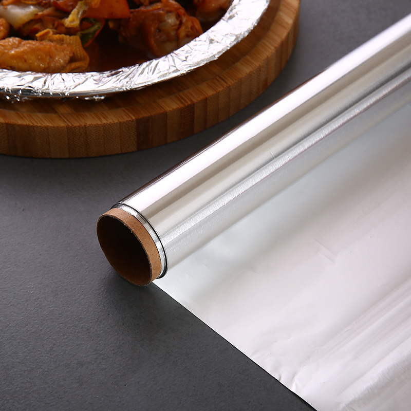 Thickened Aluminum Foil Paper Disposable Foil Roll Fry Pan Household Microwave Oven Roast Meat High Temperature Baking Foil Paper Wholesale