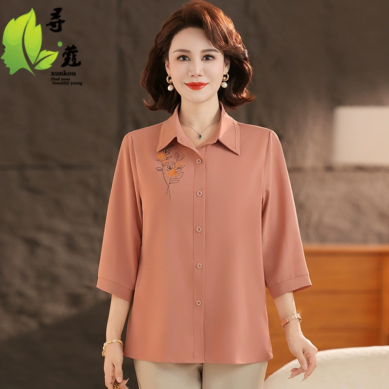 Мама топ летняя женская одежда среднего и пожилого возраста