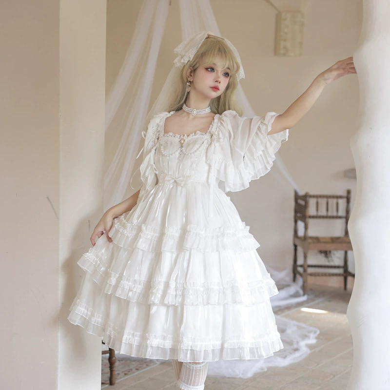 Подлинный легкий и тонкий летний шифоновый плащ, стиль Lolita, oversize