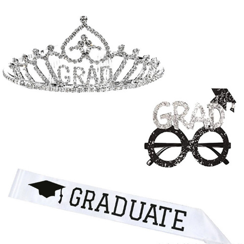 Temporada de graduación fiesta transfronteriza aleación corona GRAD gafas graduación correa de hombro combinación creatividad de moda