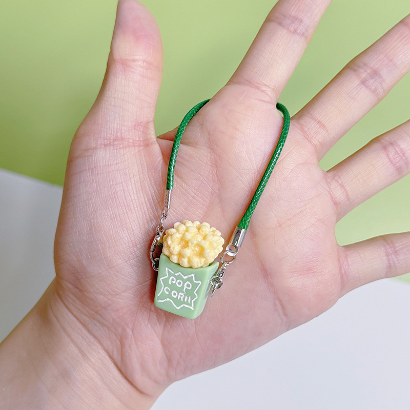 ドールハウス ミニポップコーン キーホルダー バッグ 携帯電話装飾ペンダント かわいい装身具ペンダント|undefined